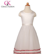 Grace Karin sem mangas de cetim Tulle Flower Girls Vestidos para casamento CL4831